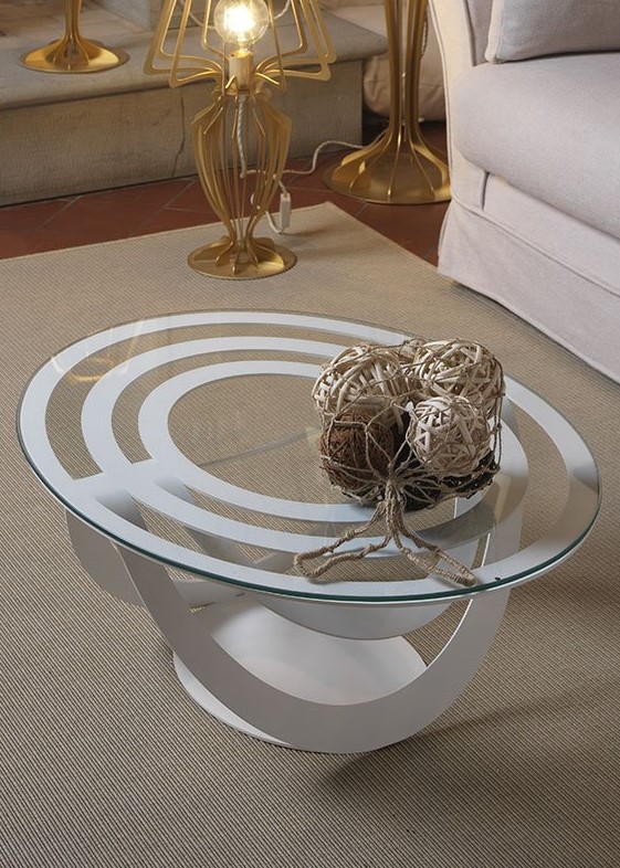 Tavolino optical ovale Arti e Mestieri D 80 x 58 x 32 H